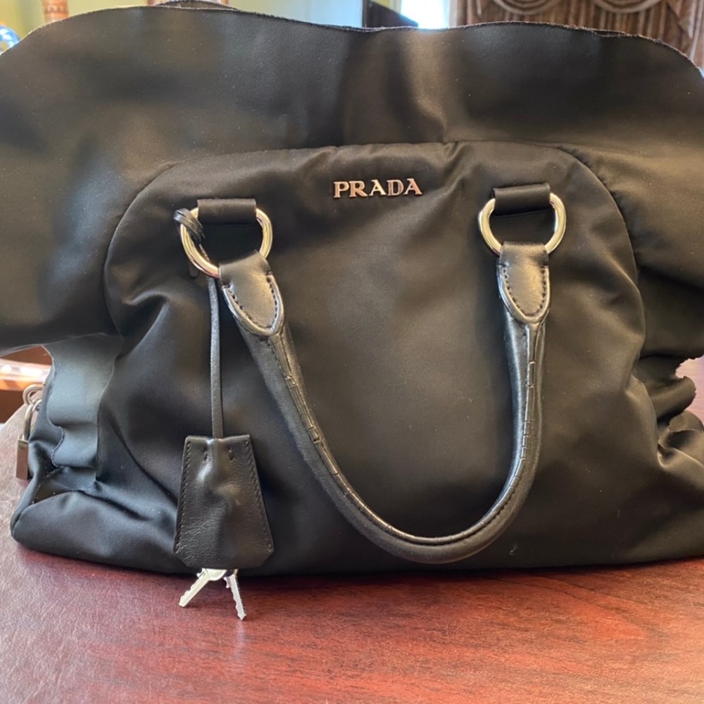 Vintage PRADA Nylon Ruffle Handbag - Picture 3 of 16